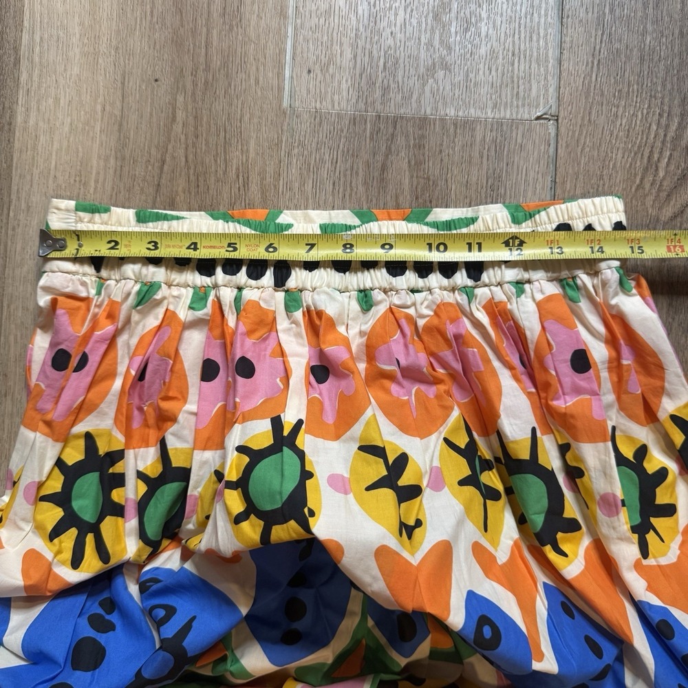 Joie High Waisted Colorful Tropical Printed Voluminous Maxi Skirt M 100% Cotton - Picture 7 of 7